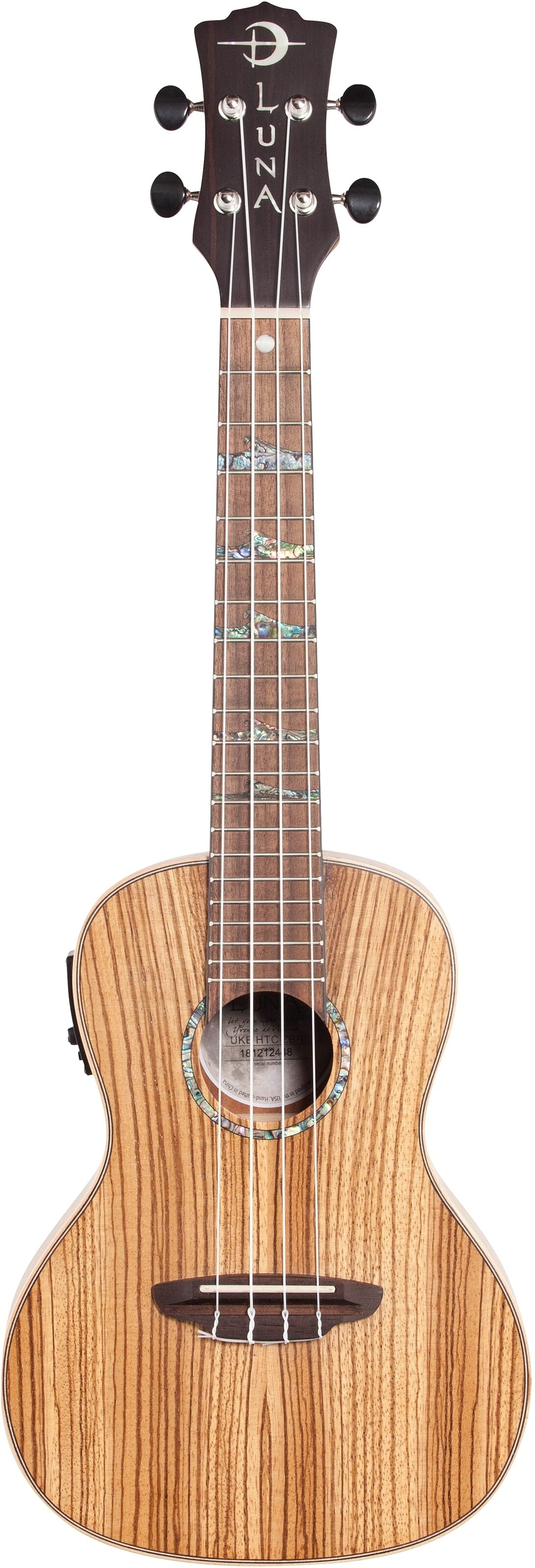 Luna High Tide Zebrawood Concert Acoustic-Electric Ukulele (with Gig Bag) 2 Luna High Tide Zebrawood Concert Acoustic-Electric Ukulele (with Gig Bag)