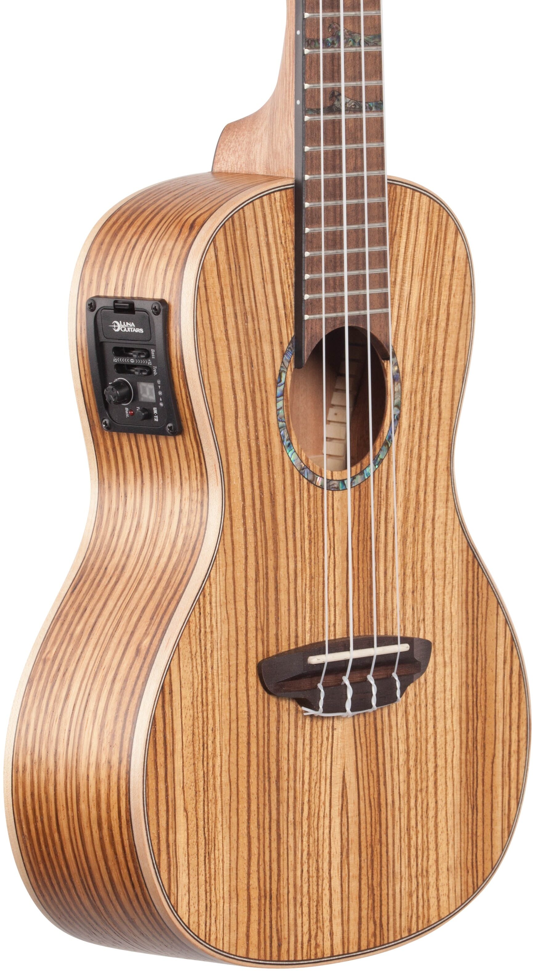 Luna High Tide Zebrawood Concert Acoustic-Electric Ukulele (with Gig Bag) 3 Luna High Tide Zebrawood Concert Acoustic-Electric Ukulele (with Gig Bag)