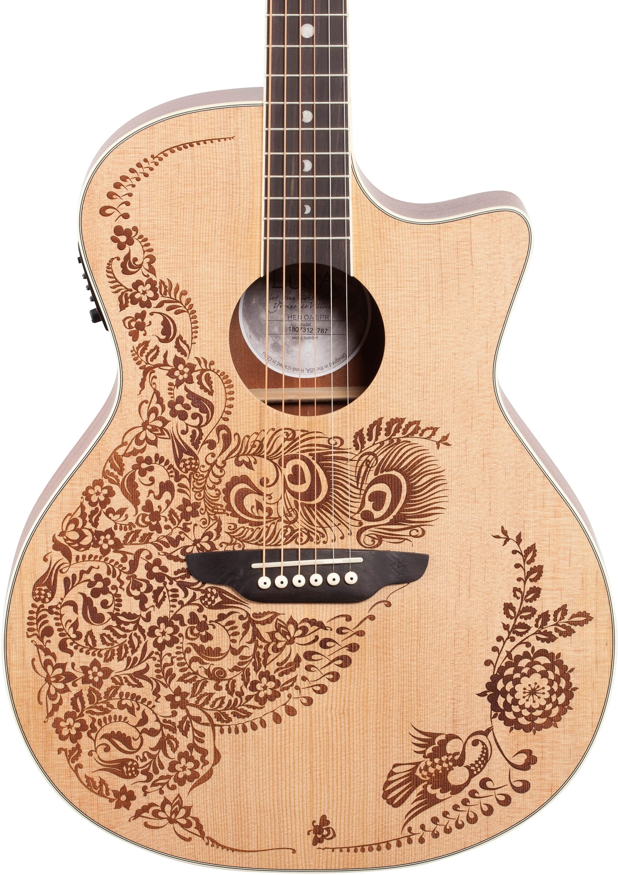 Luna Henna Oasis Acoustic-Electric Guitar 5 Luna Henna Oasis Acoustic-Electric Guitar