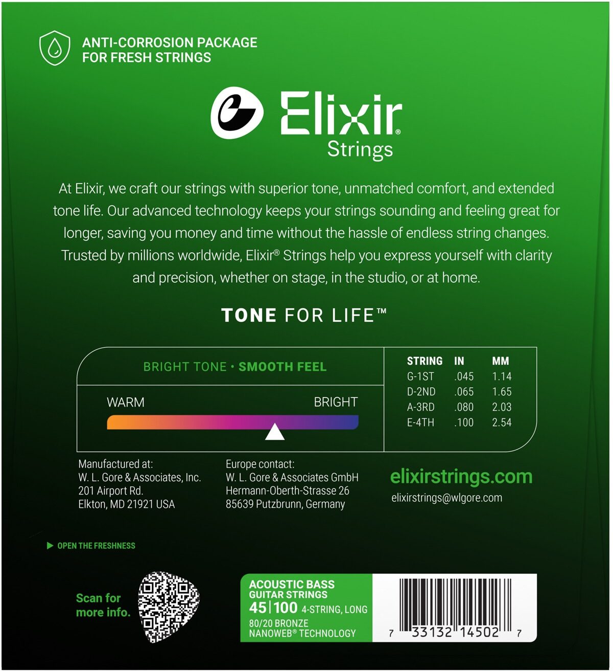 Elixir Nanoweb 80/20 Bronze Acoustic Bass Guitar Strings 3 Elixir Nanoweb 80/20 Bronze Acoustic Bass Guitar Strings
