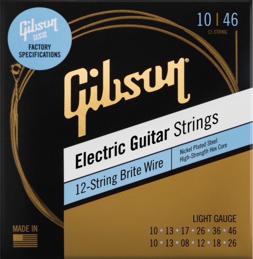 Gibson Brite Wire Electric Guitar Strings, 12-String