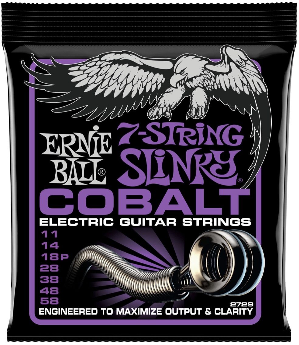 Ernie Ball Power Slinky Cobalt 7-String Electric Guitar Strings - 11-58 Gauge