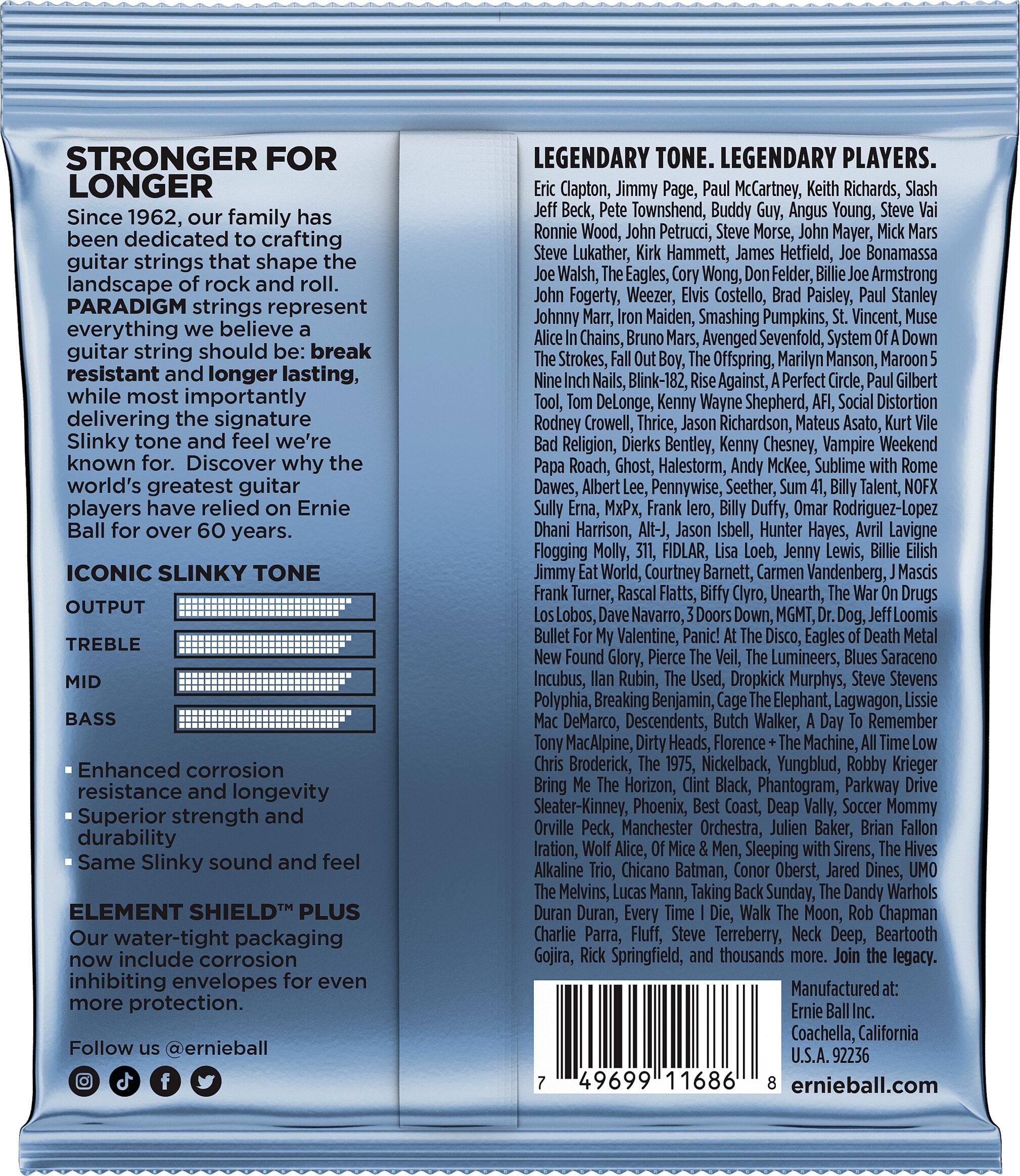 Ernie Ball Primo Slinky Paradigm Electric Guitar Strings 2 Ernie Ball Primo Slinky Paradigm Electric Guitar Strings