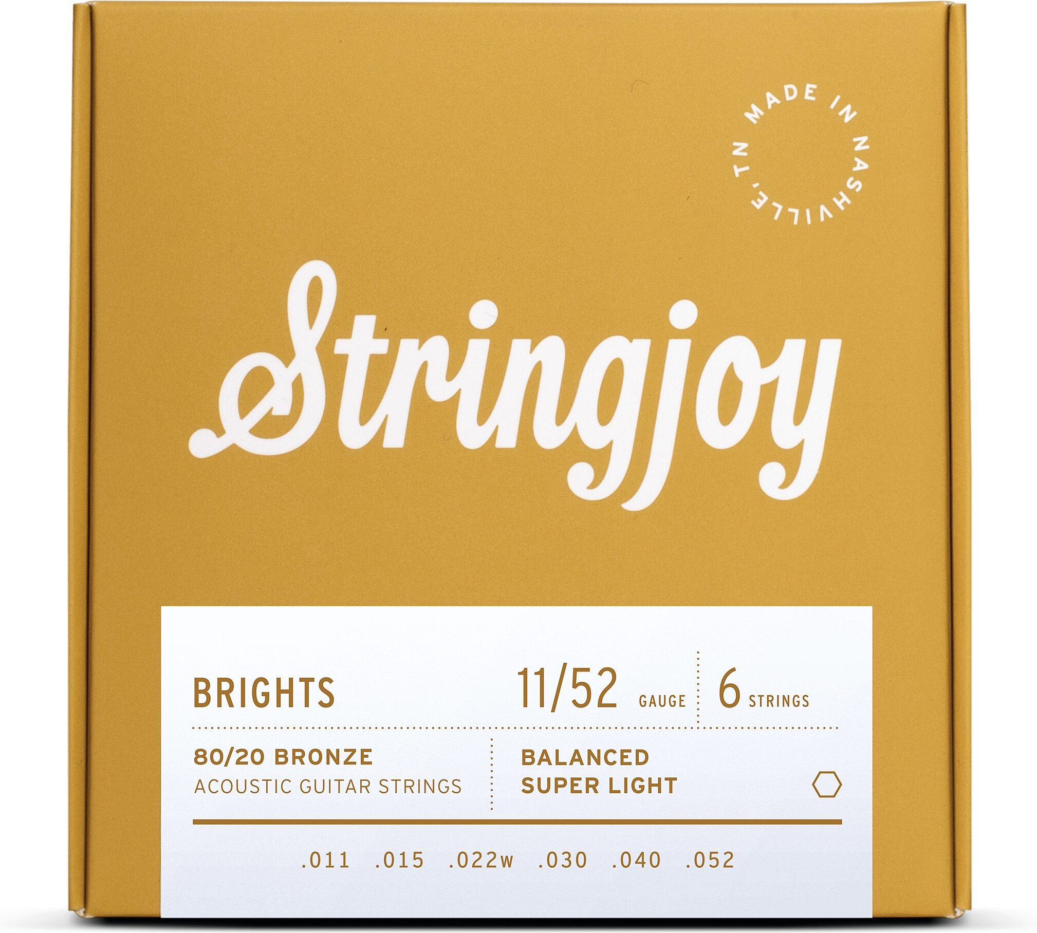 Stringjoy SJ-BB Brights 80/20 Bronze Acoustic Guitar Strings 1 Stringjoy SJ-BB Brights 80/20 Bronze Acoustic Guitar Strings