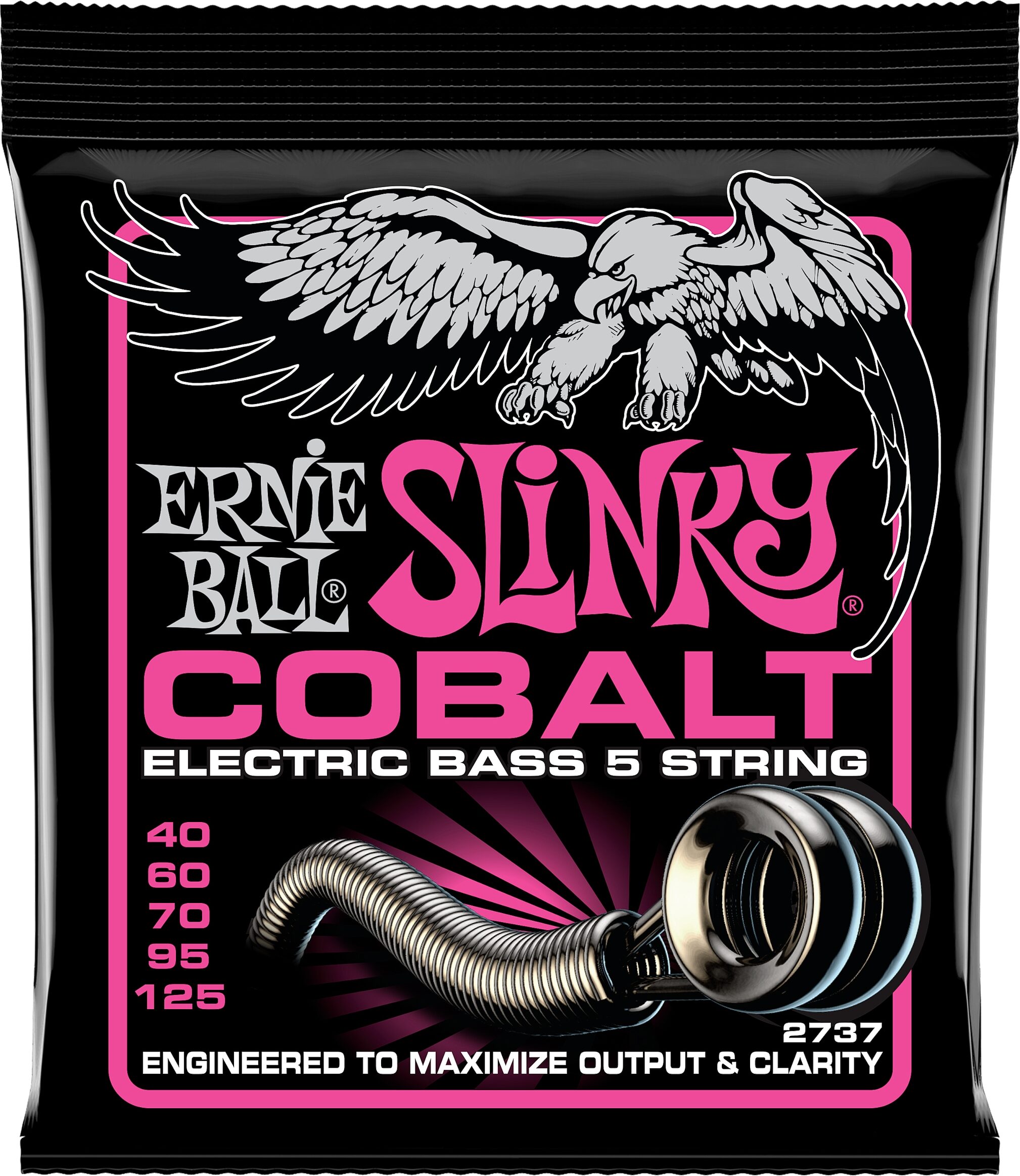 Ernie Ball Super Slinky Cobalt 5-String Bass Guitar String Set (40-125) 1 Ernie Ball Super Slinky Cobalt 5-String Bass Guitar String Set (40-125)