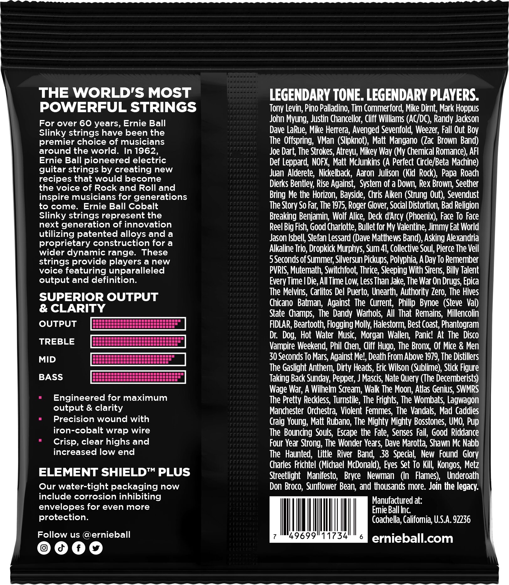 Ernie Ball Super Slinky Cobalt 5-String Bass Guitar String Set (40-125) 2 Ernie Ball Super Slinky Cobalt 5-String Bass Guitar String Set (40-125)