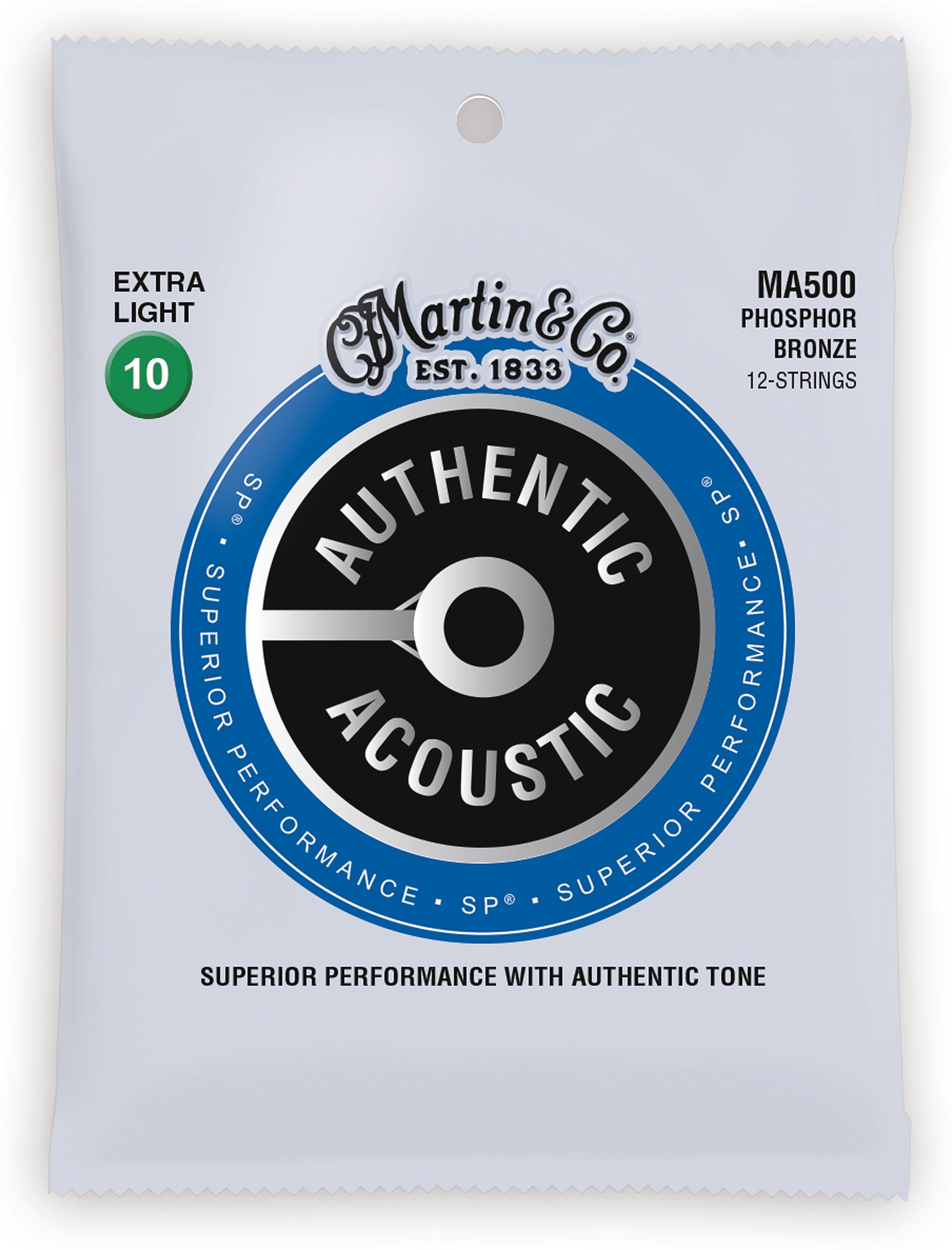 Martin Authentic SP Phosphor Bronze 12-String Acoustic Guitar Strings 1 Martin Authentic SP Phosphor Bronze 12-String Acoustic Guitar Strings