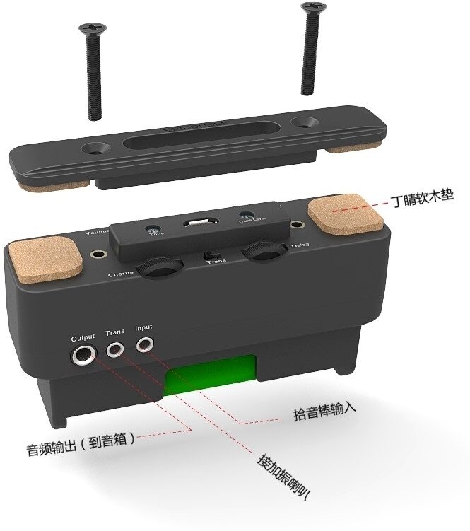 Double UO Ukulele AcoustiFex Pickup System 3 Double UO Ukulele AcoustiFex Pickup System