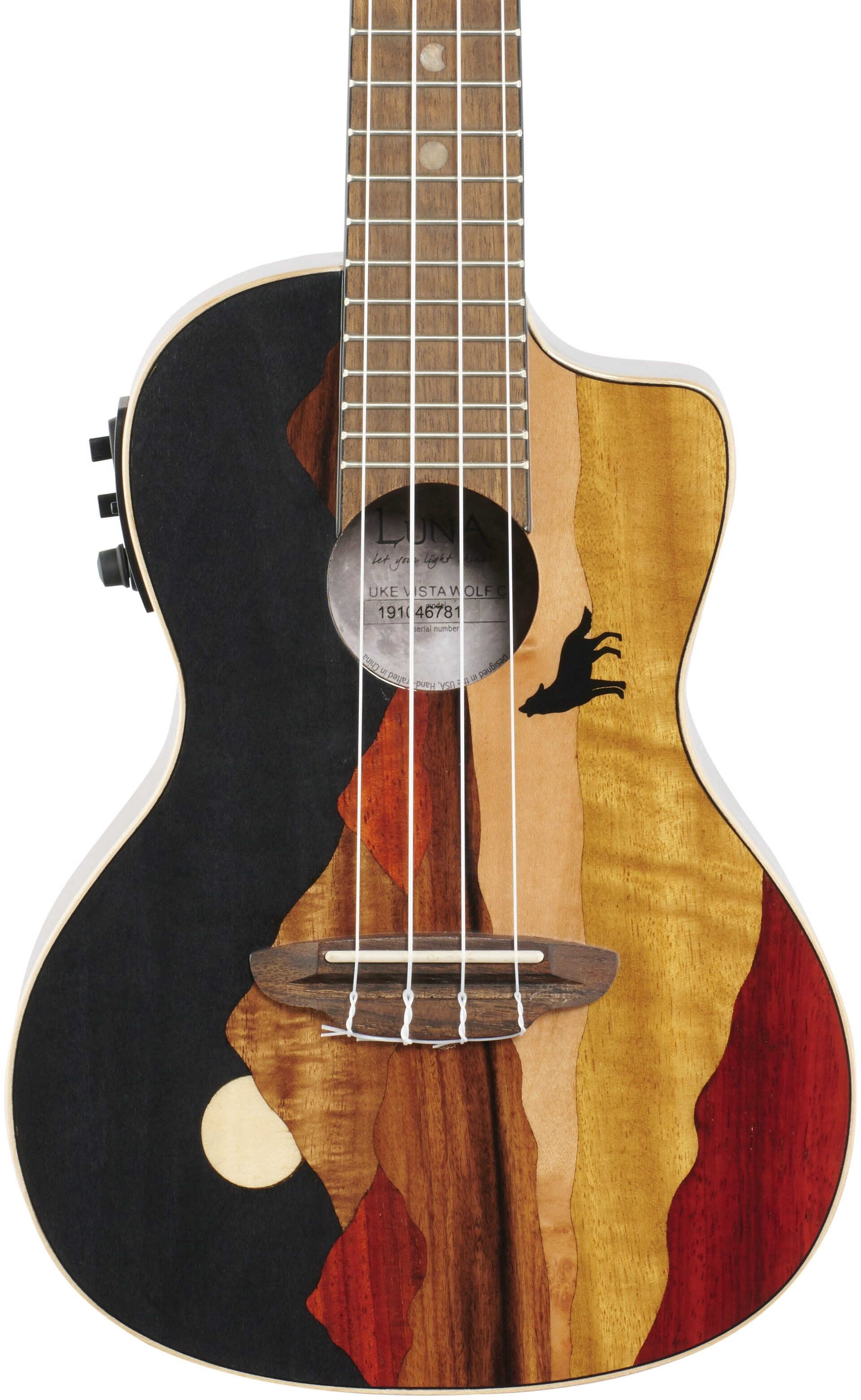 Luna Vista Wolf Concert Acoustic-Electric Ukulele (with Gig Bag)