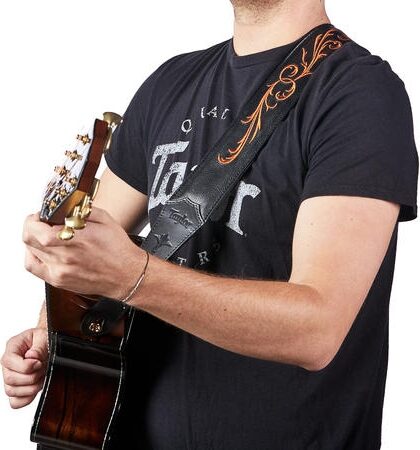 Taylor Nouveau 2.5" Embroidered Leather Guitar Strap 5 Taylor Nouveau 2.5" Embroidered Leather Guitar Strap