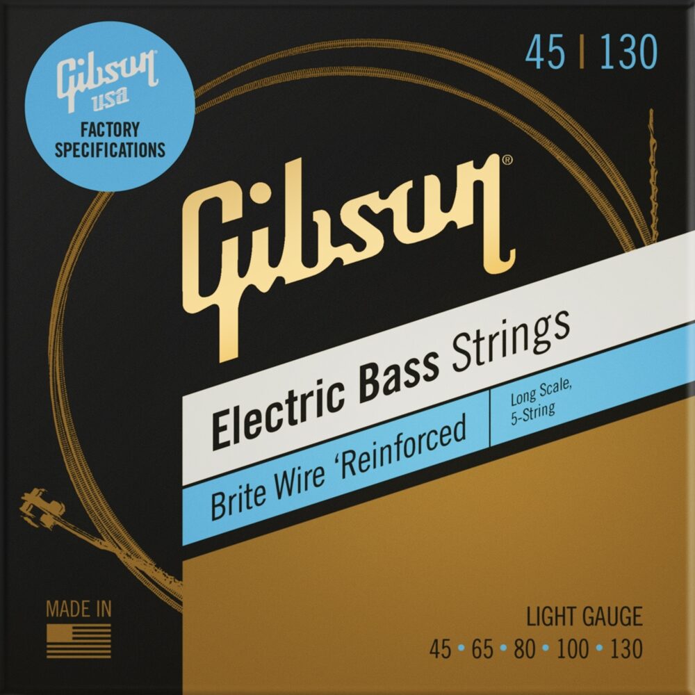 Gibson Brite Wire Long Scale Bass Guitar Strings, 5-String 1 Gibson Brite Wire Long Scale Bass Guitar Strings, 5-String