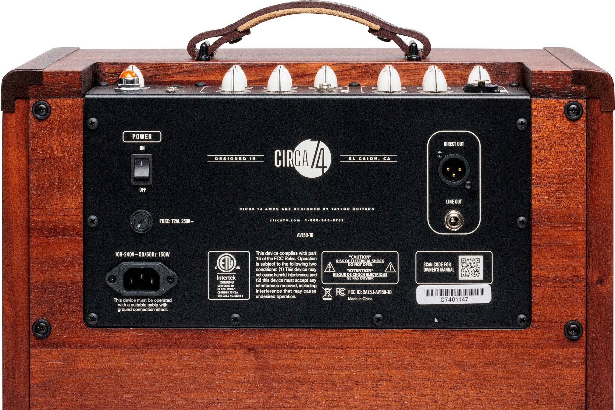 Taylor Circa 74 Acoustic Guitar Amplifier, Mahogany (1x10", 150 Watts) 3 Taylor Circa 74 Acoustic Guitar Amplifier, Mahogany (1x10", 150 Watts)