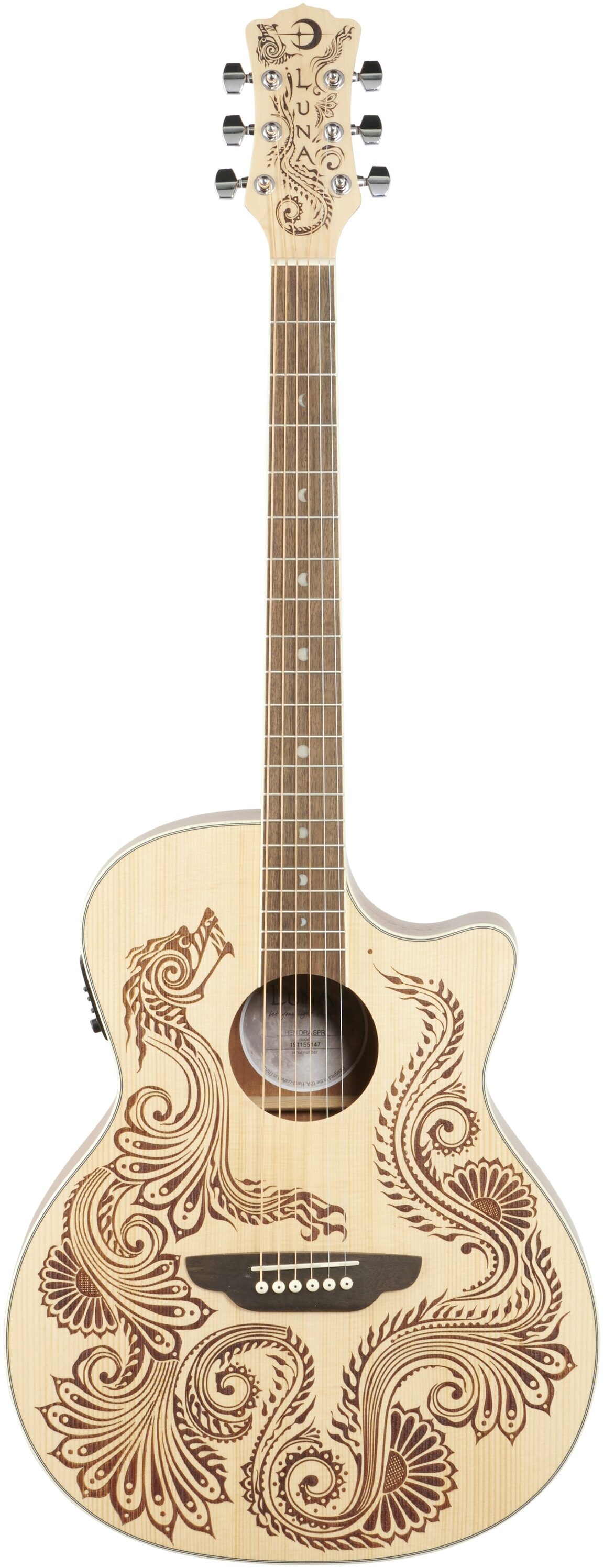 Luna Henna Dragon Acoustic-Electric Guitar 2 Luna Henna Dragon Acoustic-Electric Guitar
