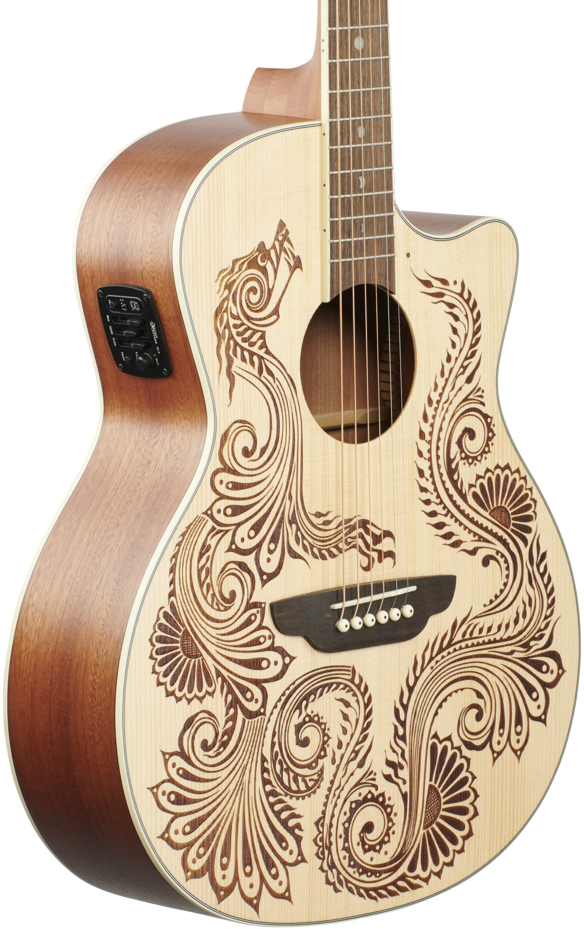 Luna Henna Dragon Acoustic-Electric Guitar 1 Luna Henna Dragon Acoustic-Electric Guitar