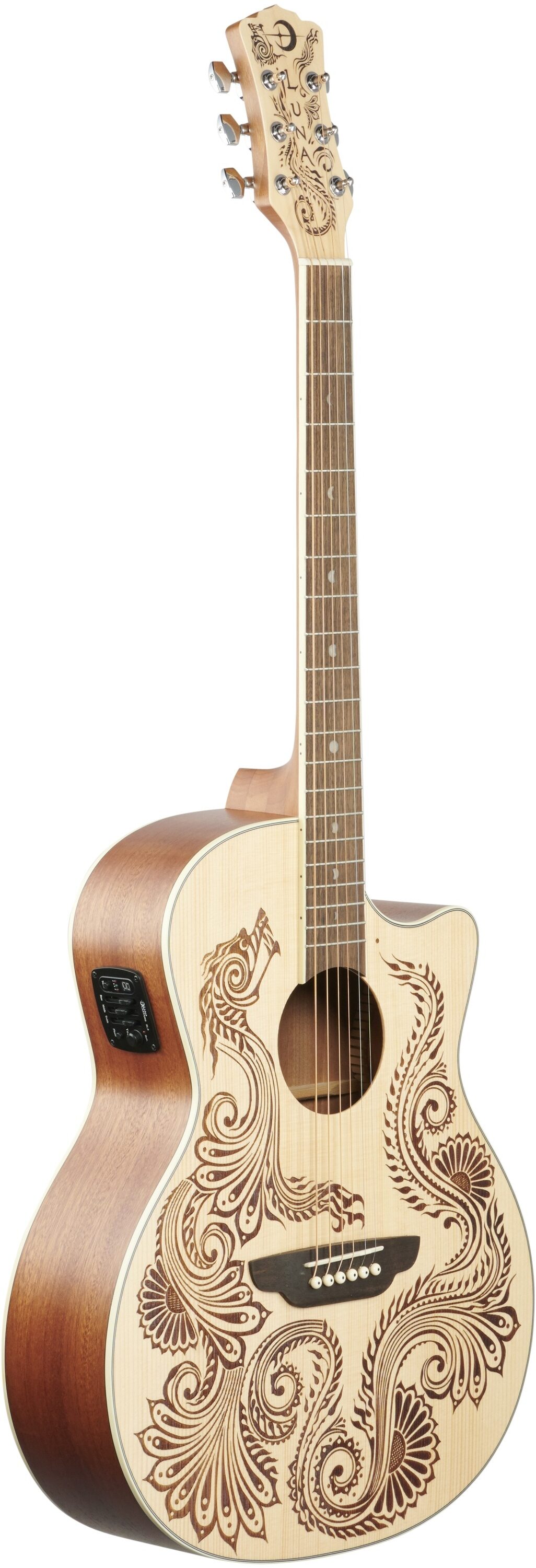 Luna Henna Dragon Acoustic-Electric Guitar 6 Luna Henna Dragon Acoustic-Electric Guitar