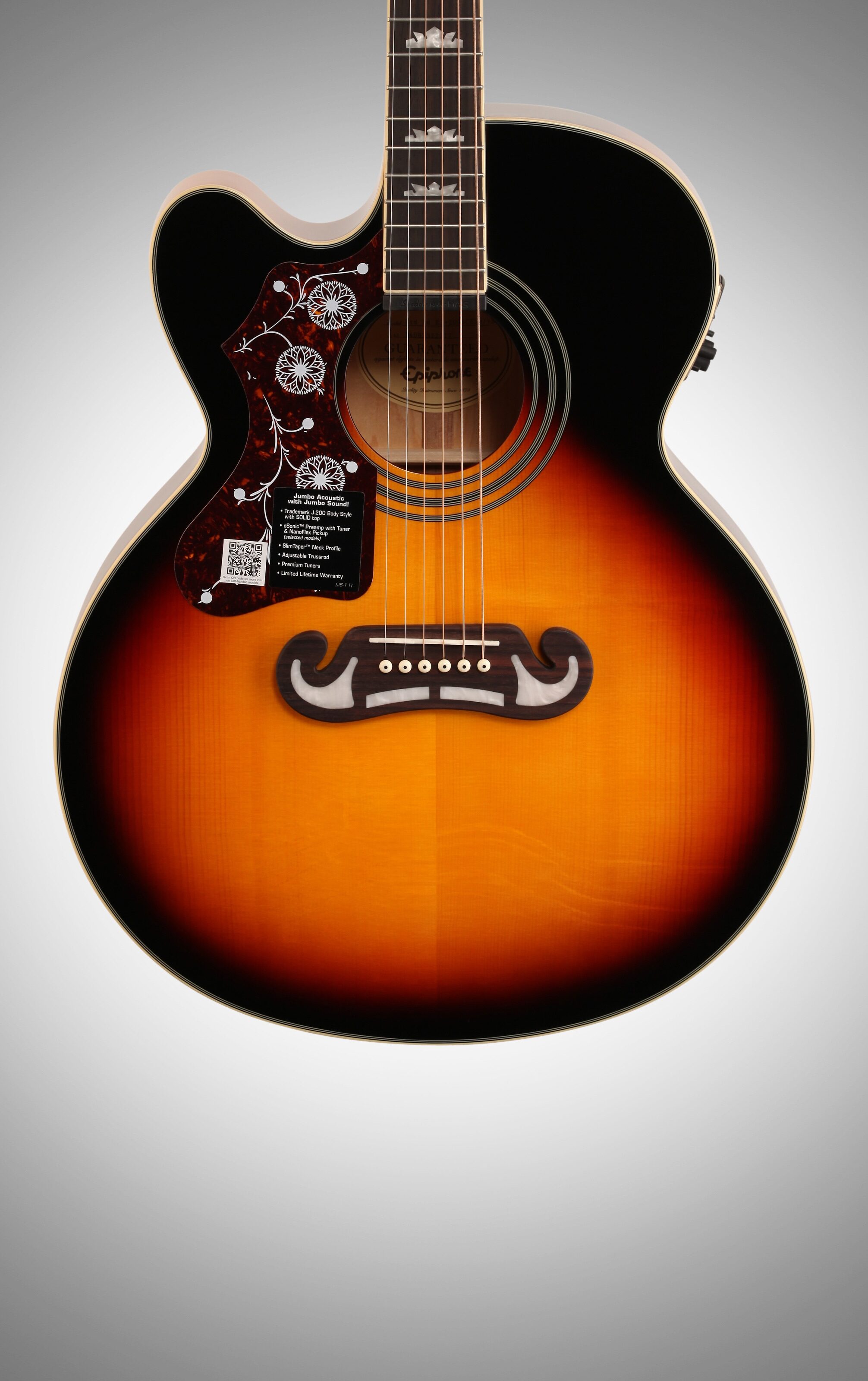 Epiphone J200 EC Studio Acoustic-Electric Guitar, Left-Handed 5 Epiphone J200 EC Studio Acoustic-Electric Guitar, Left-Handed