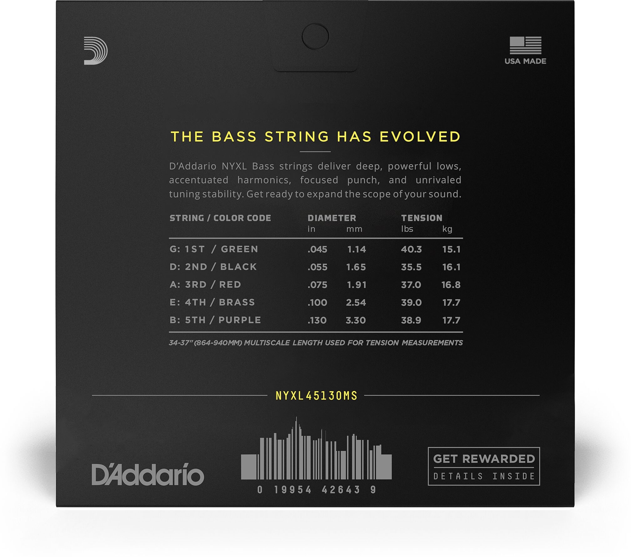 D'Addario NYXL MultiScale 5-String Electric Bass Strings 2 D'Addario NYXL MultiScale 5-String Electric Bass Strings