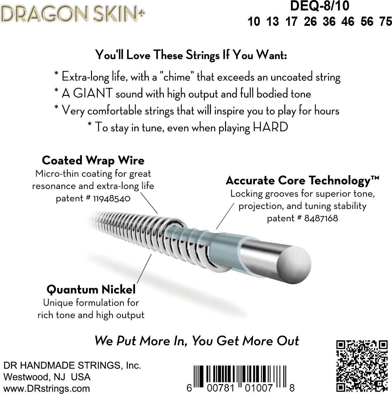 DR Strings Dragon Skin Plus 8-String Electric Guitar String Set 2 DR Strings Dragon Skin Plus 8-String Electric Guitar String Set