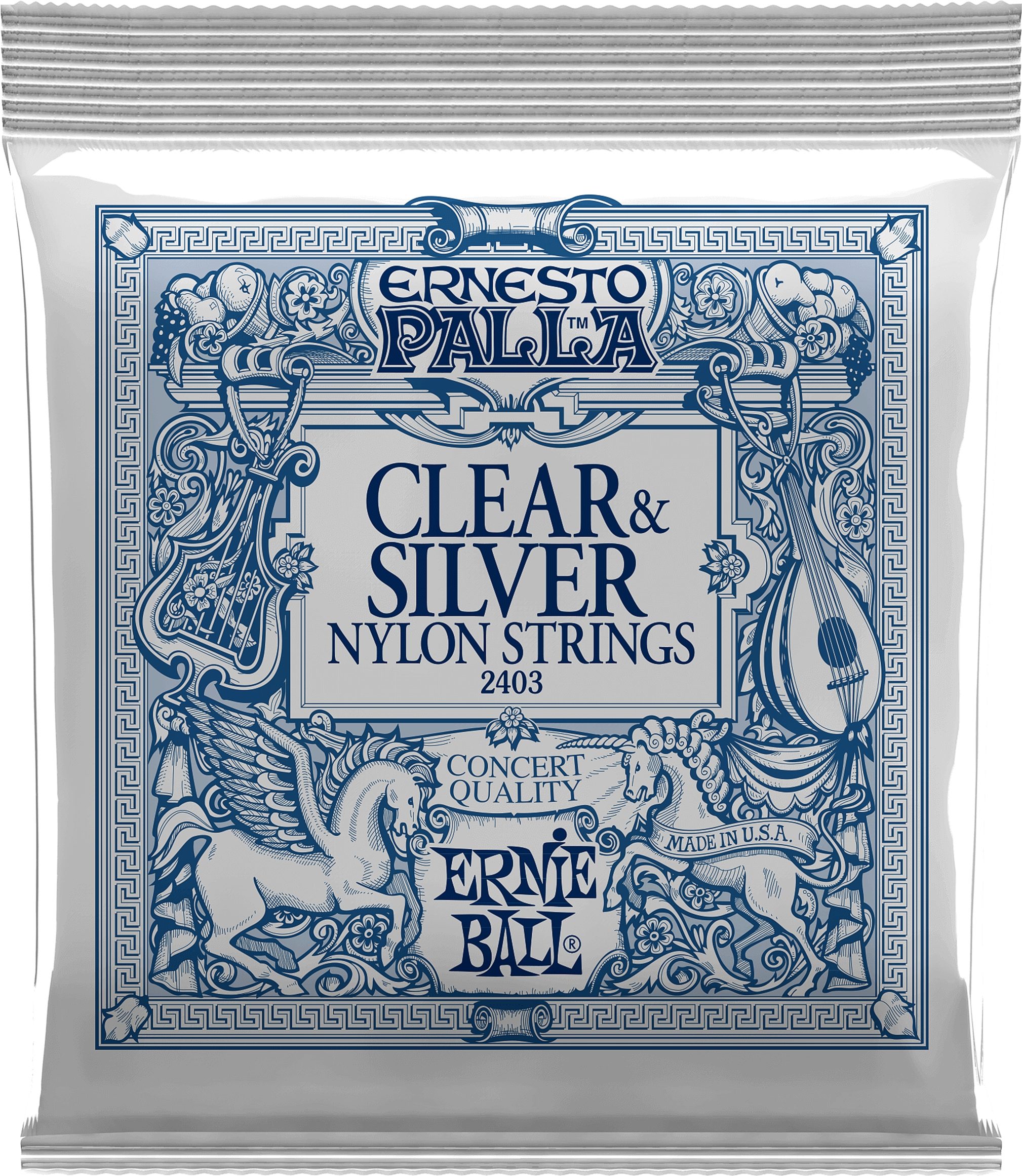 Ernie Ball Clear and Silver Ernesto Palla Nylon Acoustic Strings