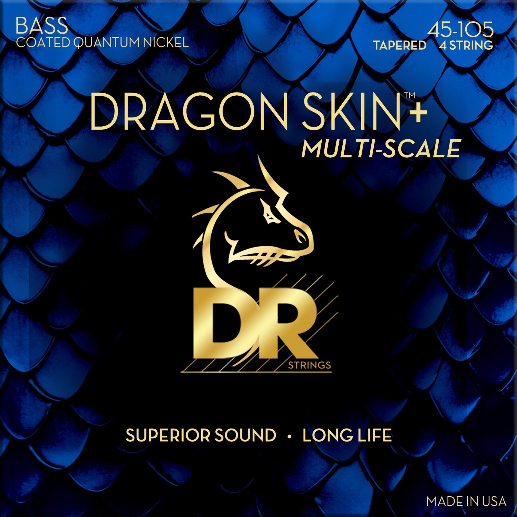 DR Strings Dragon Skin Plus Coated Quantum Nickel 4-String Bass Set