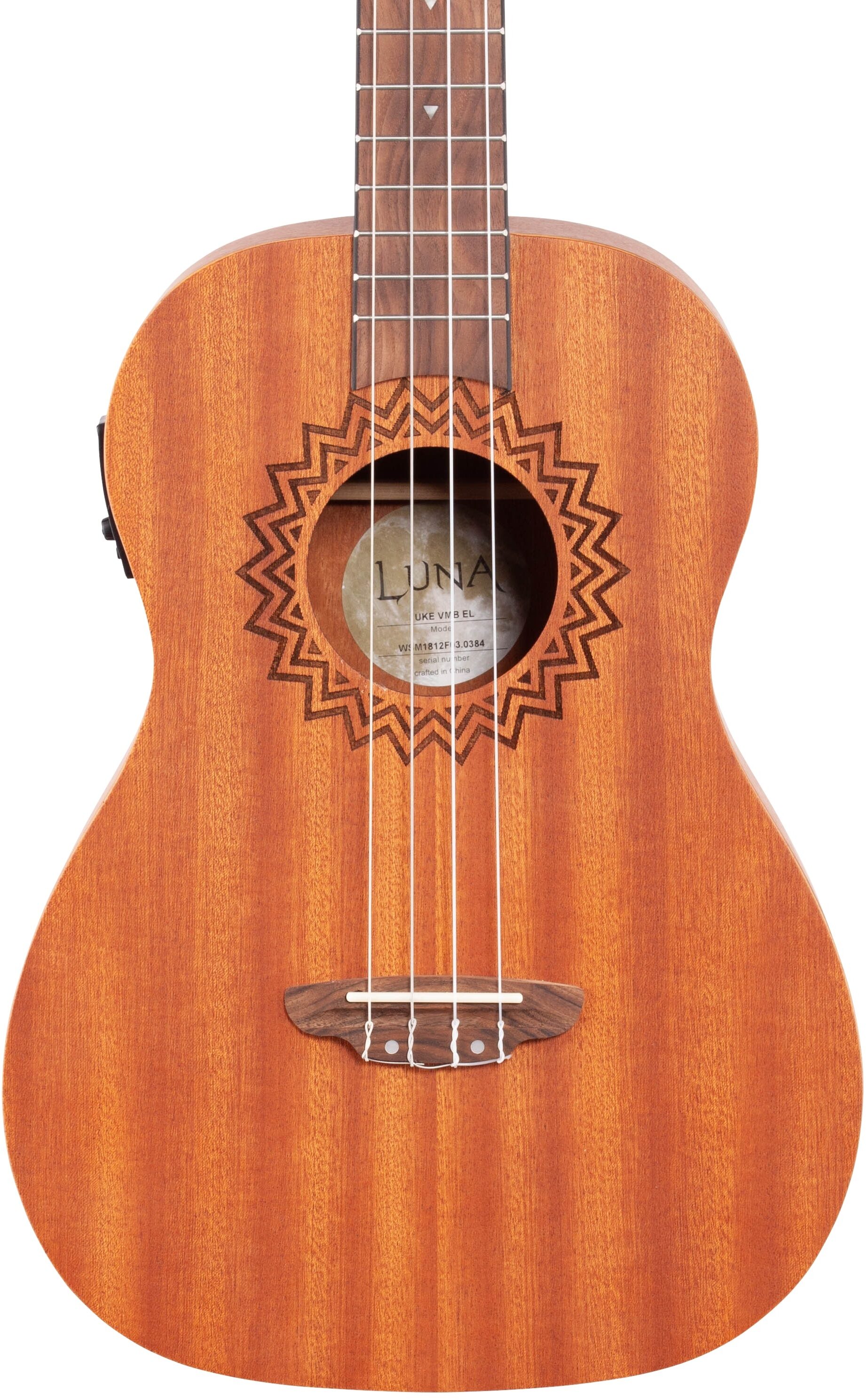 Luna Vintage Mahogany Baritone Acoustic-Electric Ukulele