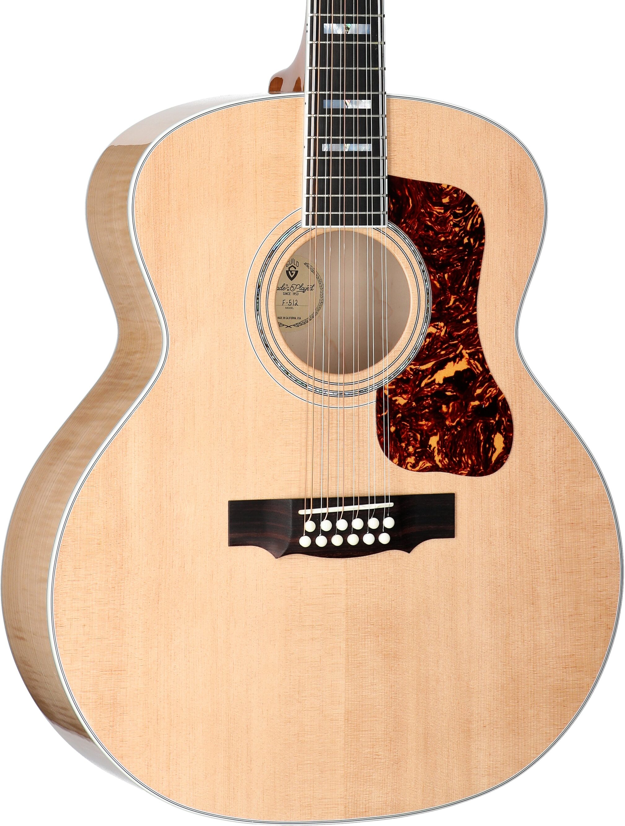 Guild F-512 Jumbo Maple Acoustic Guitar, 12-String (with Case)