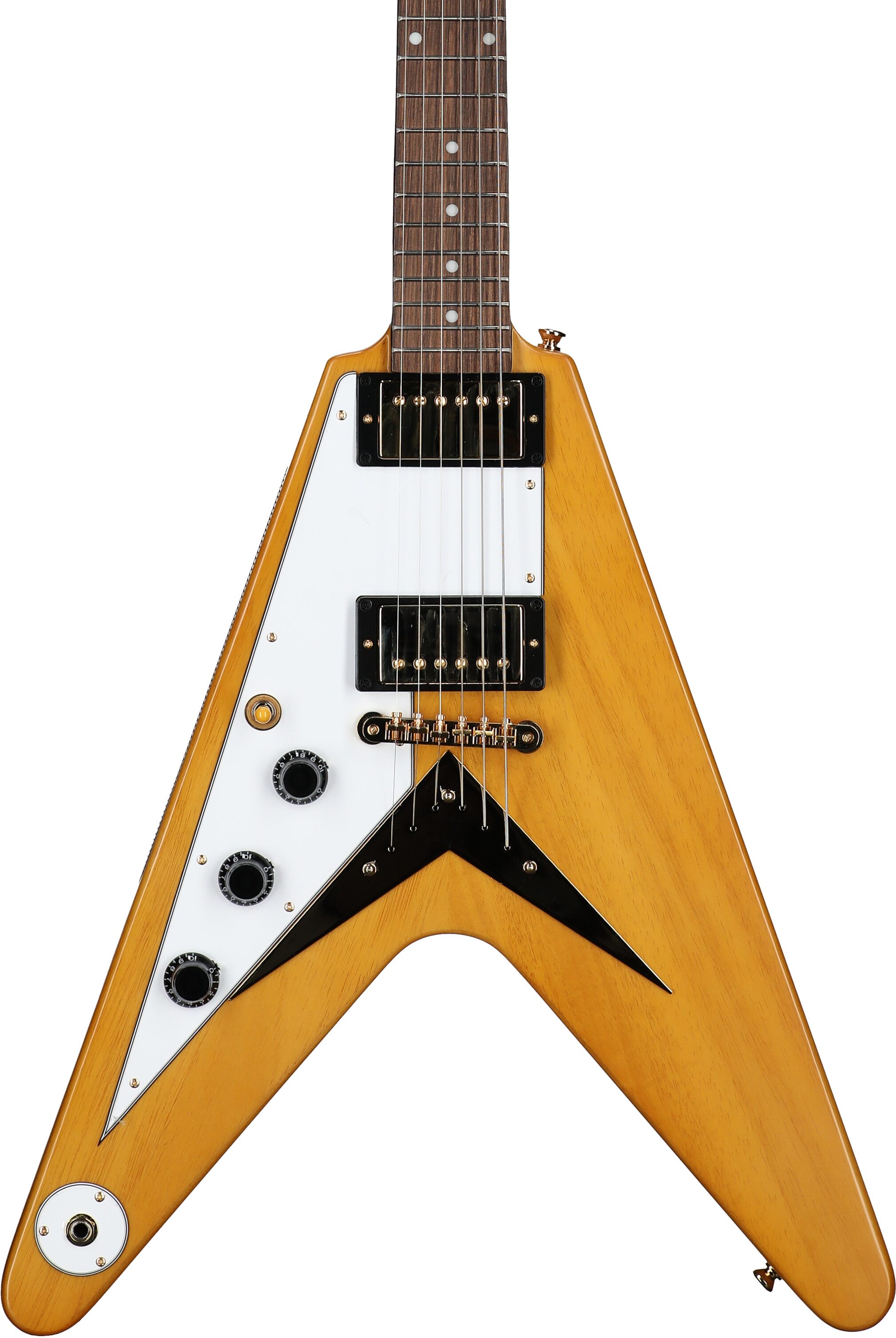 Epiphone 1958 Korina Flying V Electric Guitar, Left-Handed (with Case) 1 Epiphone 1958 Korina Flying V Electric Guitar, Left-Handed (with Case)