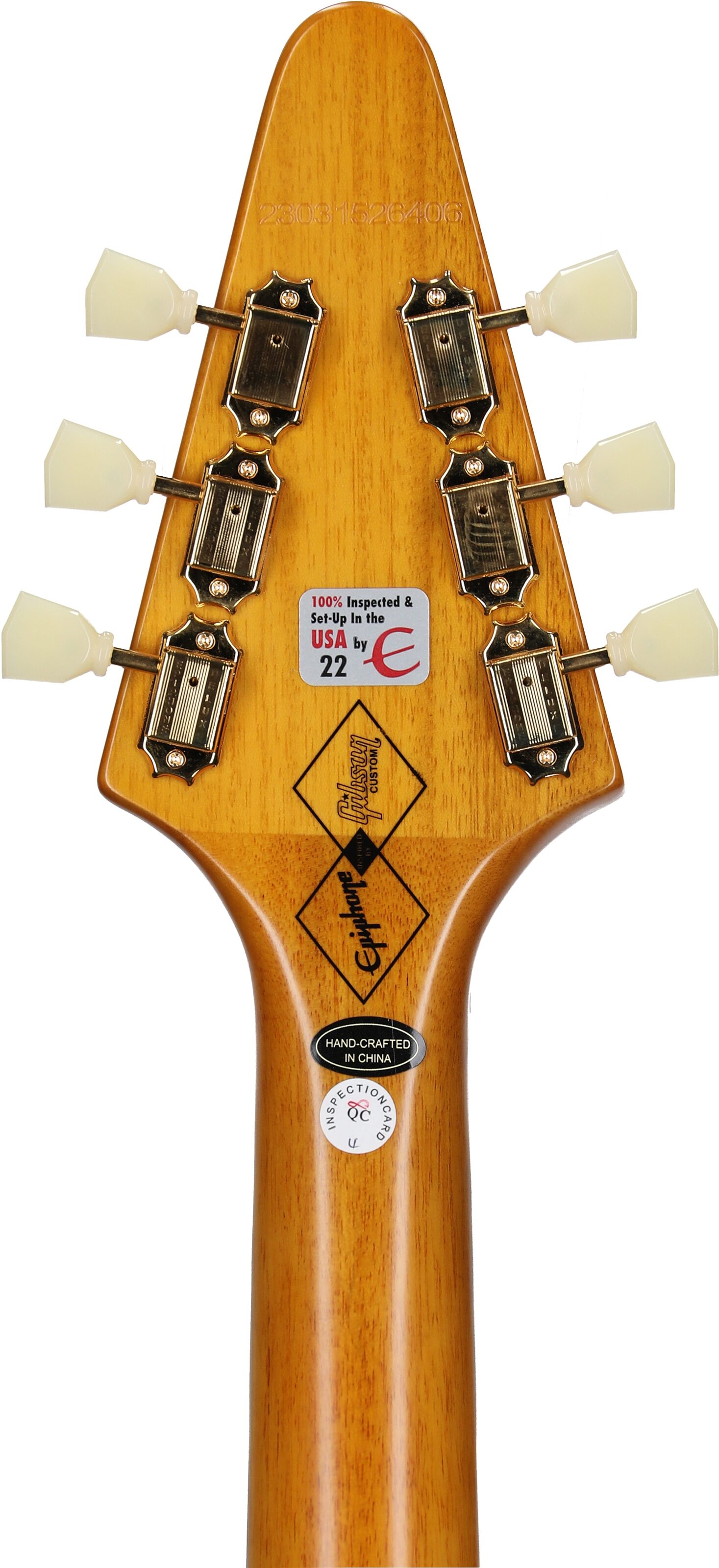 Epiphone 1958 Korina Flying V Electric Guitar, Left-Handed (with Case) 8 Epiphone 1958 Korina Flying V Electric Guitar, Left-Handed (with Case)