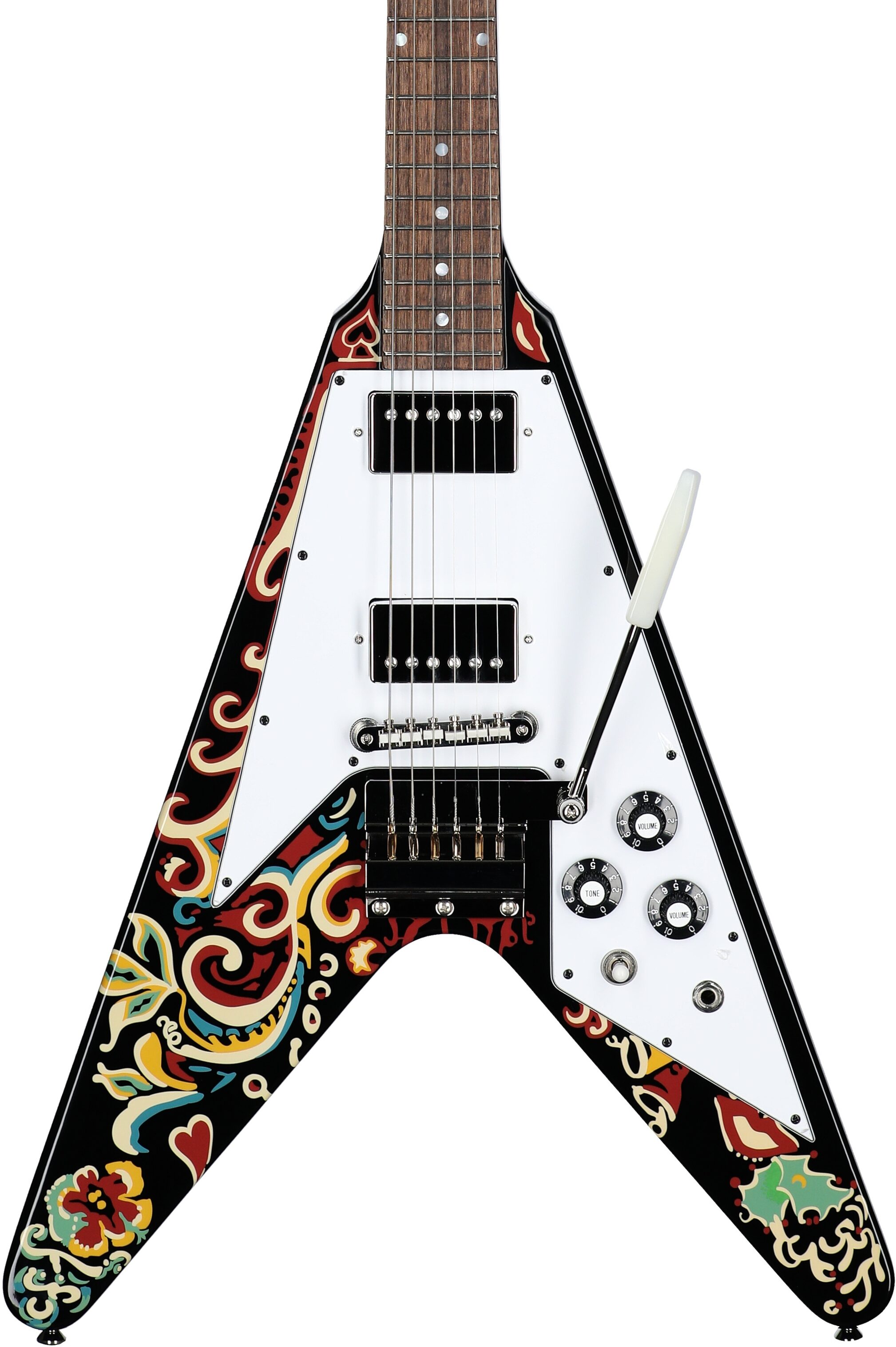 Epiphone Jimi Hendrix "Love Drops" Flying V Electric Guitar (with Case) 5 Epiphone Jimi Hendrix "Love Drops" Flying V Electric Guitar (with Case)