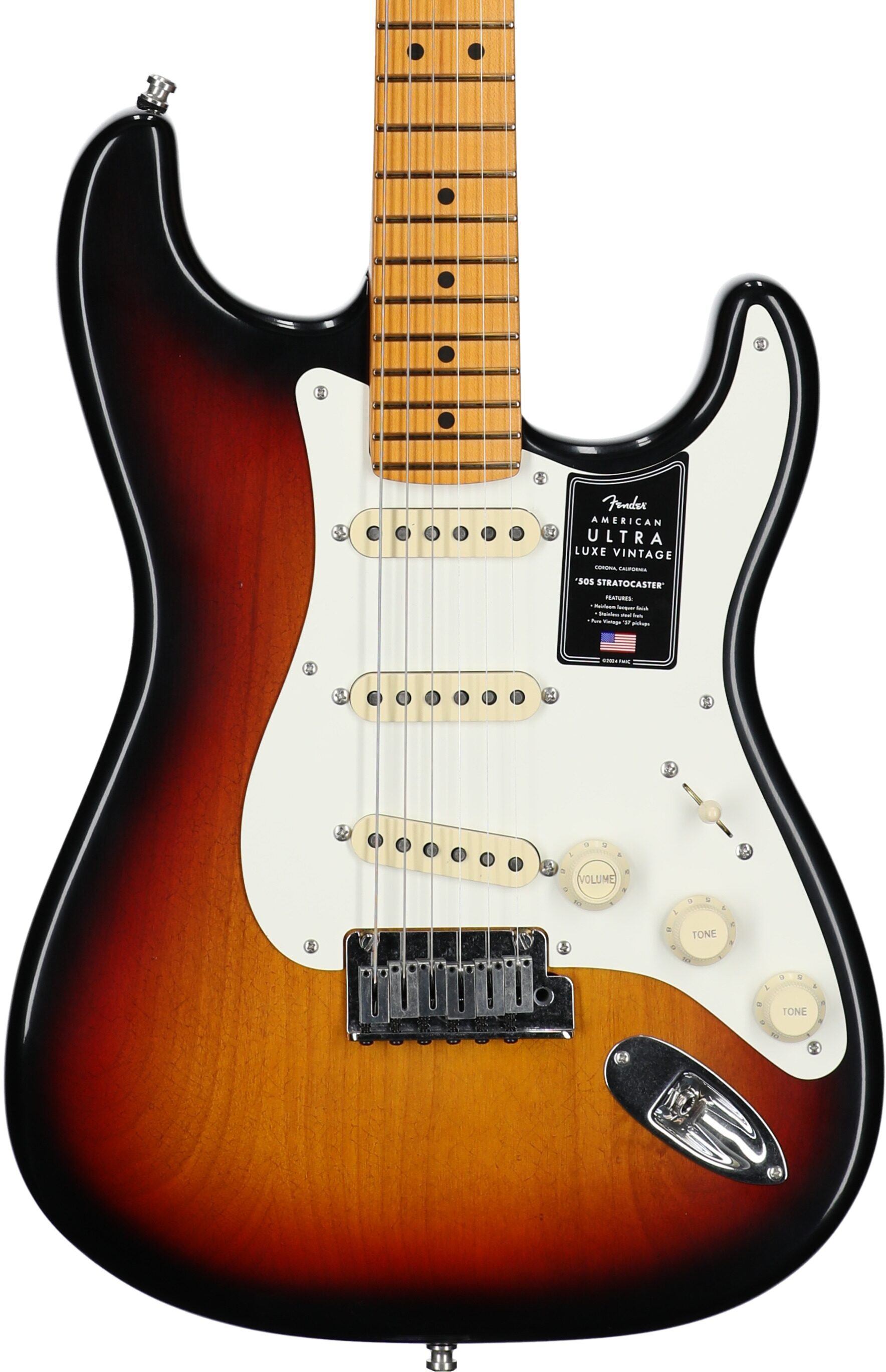 Fender American Ultra Luxe Vintage '50s Stratocaster Electric Guitar, with Maple Fingerboard (with Case) 1 Fender American Ultra Luxe Vintage '50s Stratocaster Electric Guitar, with Maple Fingerboard (with Case)