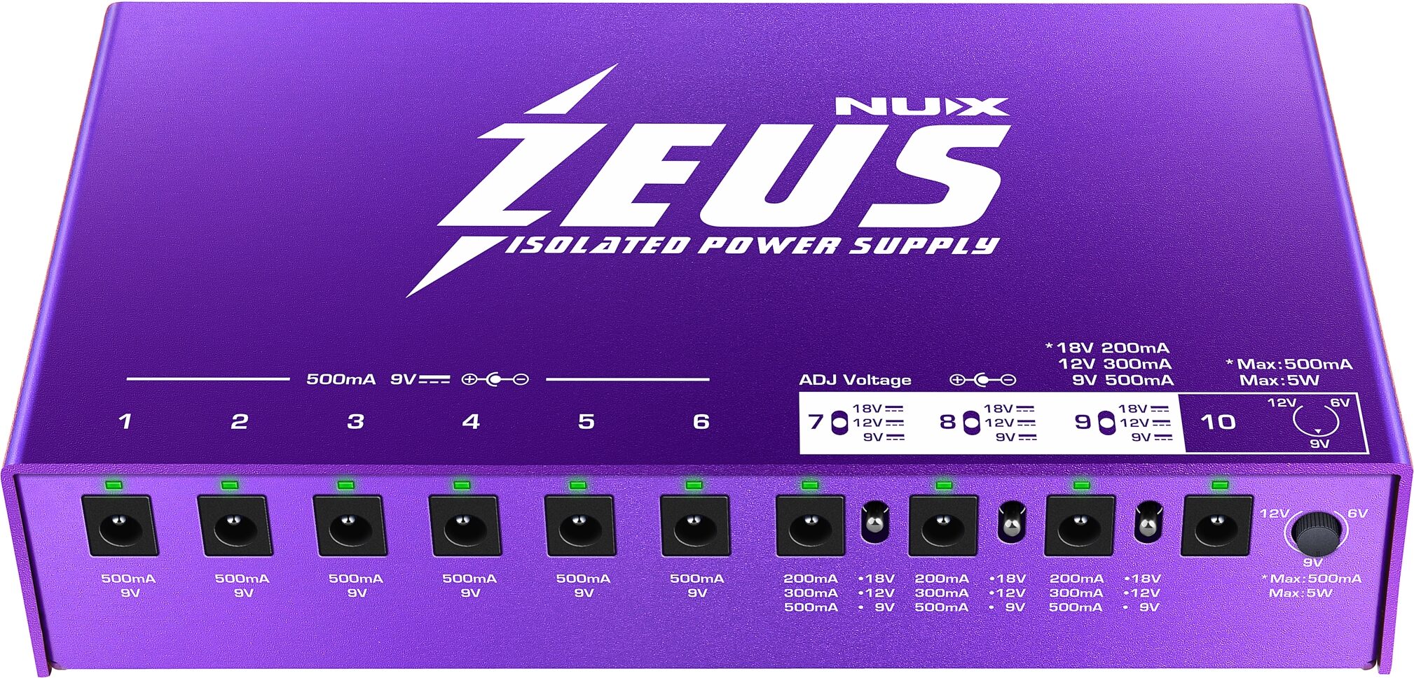 NUX Zeus 10-Port Isolated DC Power Supply 1 NUX Zeus 10-Port Isolated DC Power Supply