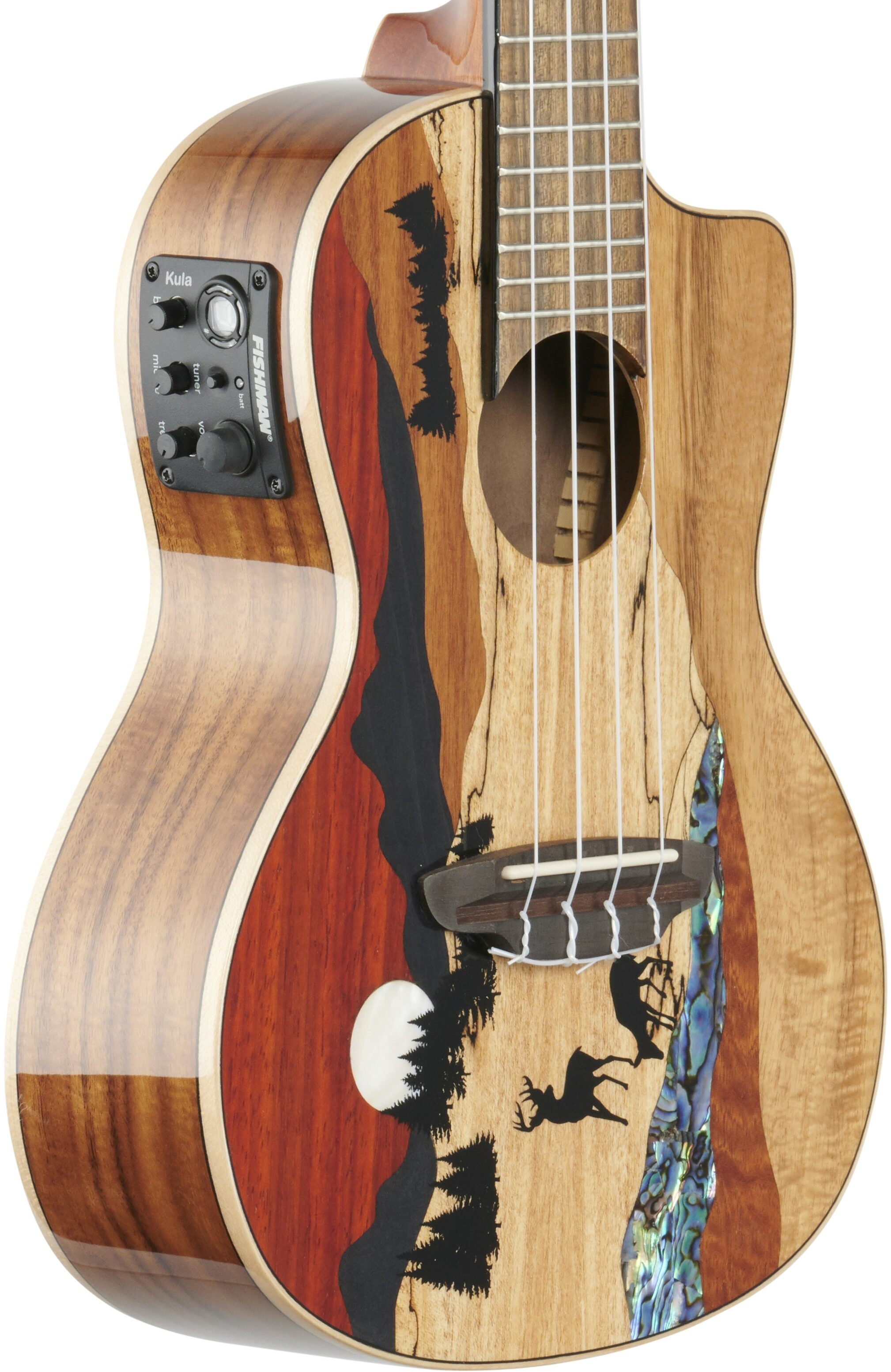 Luna Vista Deer Concert Acoustic-Electric Ukulele (with Gig Bag)