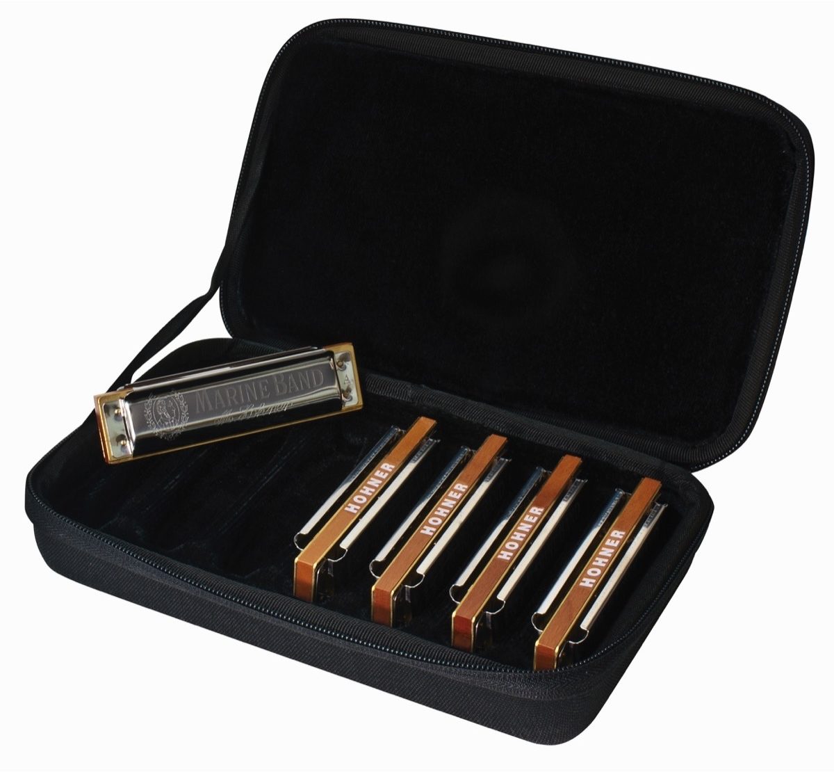 Hohner MBC Marine Band Harmonica 5-Pack (with Case) 1 Hohner MBC Marine Band Harmonica 5-Pack (with Case)