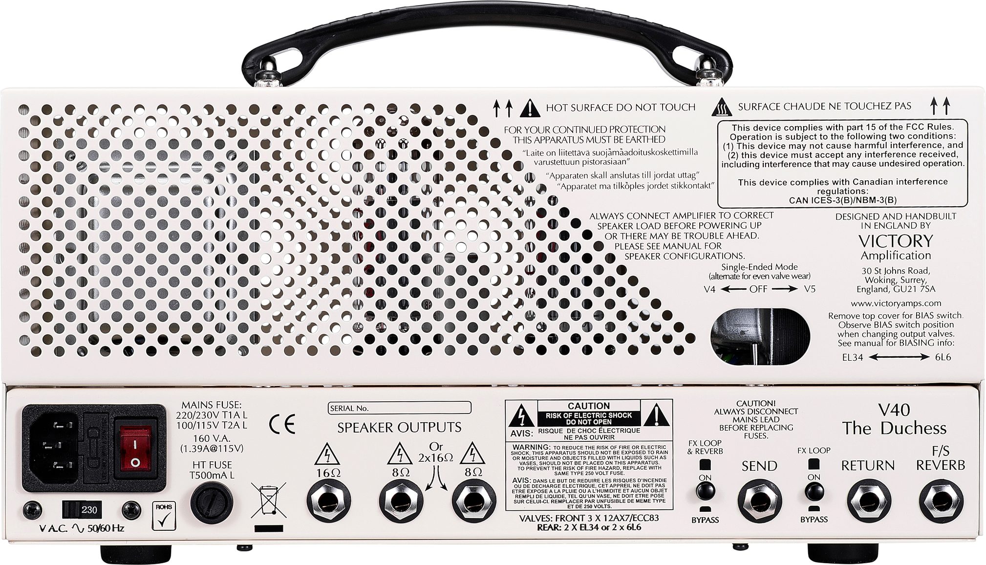 Victory V40H The Duchess Amplifier Head, Metal Chassis (42 Watts) 2 Victory V40H The Duchess Amplifier Head, Metal Chassis (42 Watts)