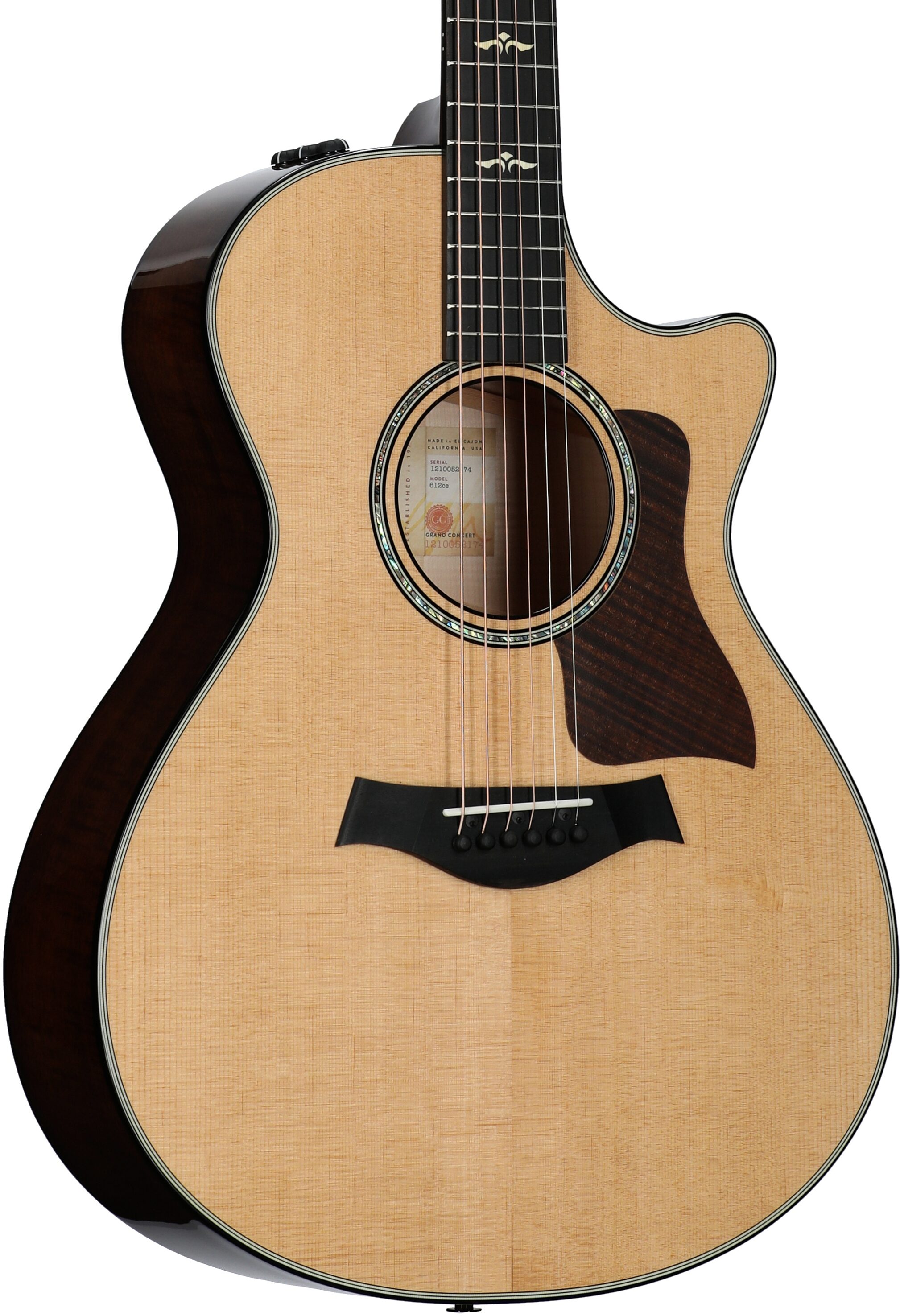 Taylor 612ce V Class Grand Concert Acoustic-Electric Guitar, with Case 1 Taylor 612ce V Class Grand Concert Acoustic-Electric Guitar, with Case