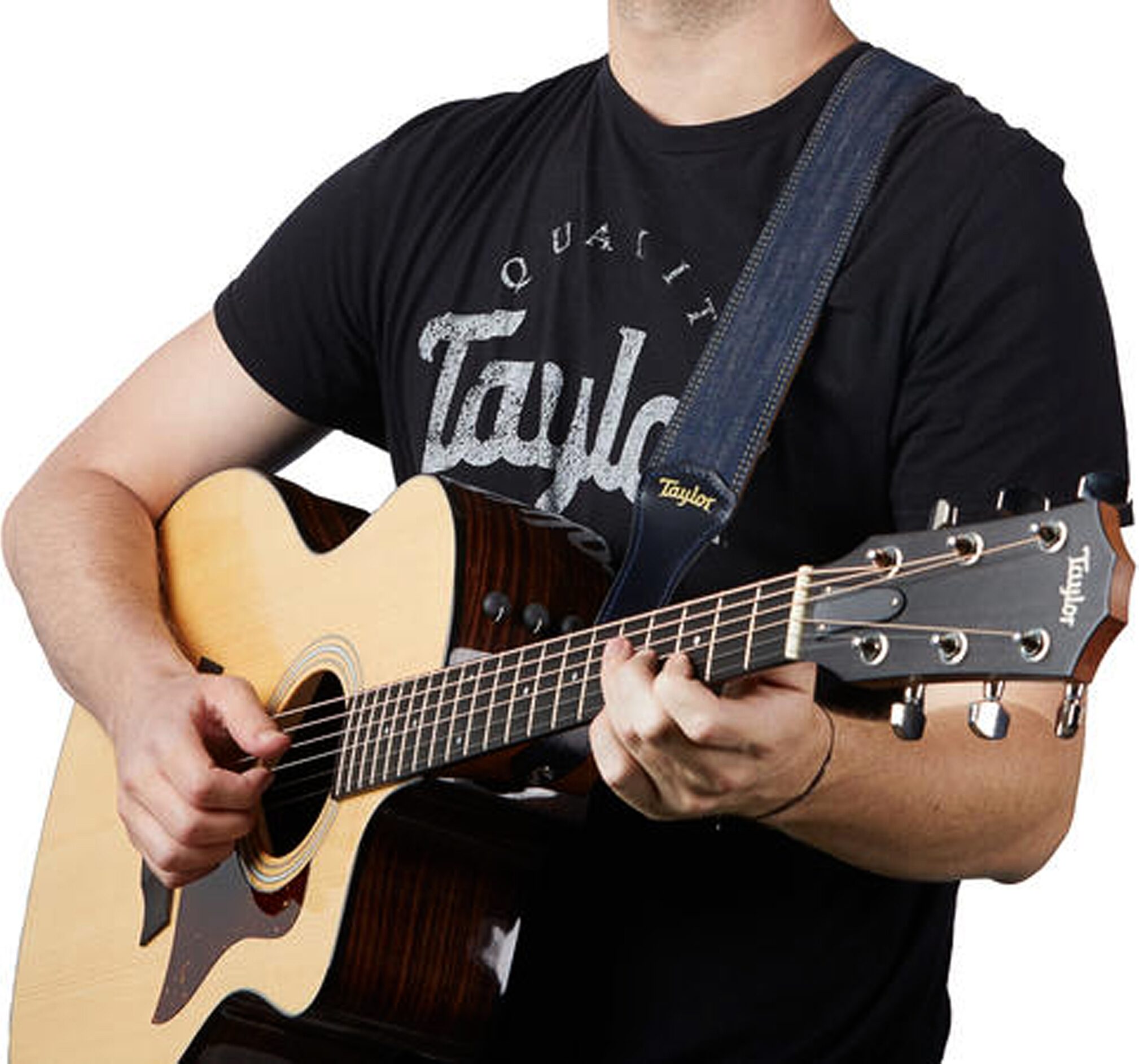 Taylor Blue Denim Guitar Strap 7 Taylor Blue Denim Guitar Strap