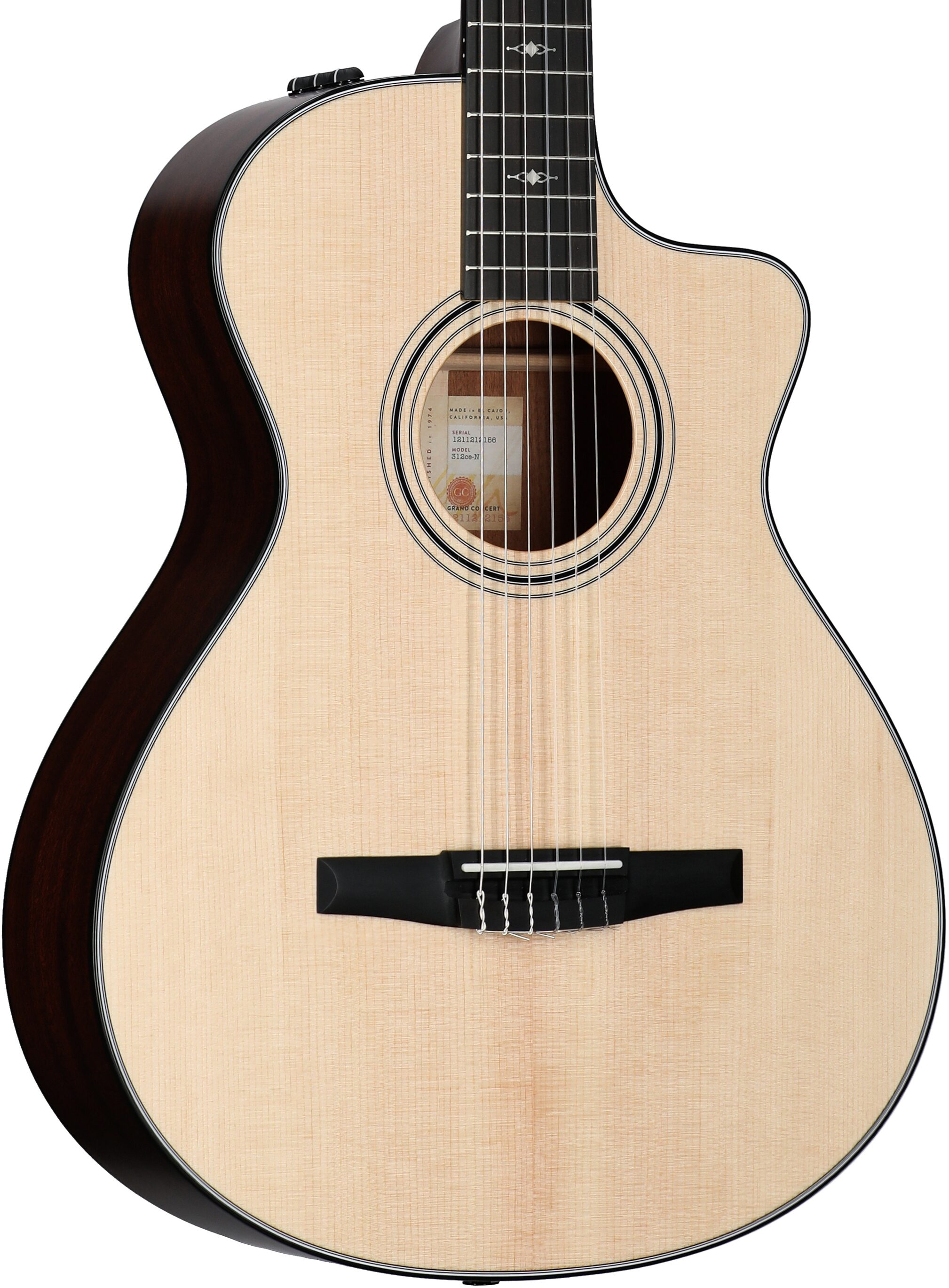 Taylor 312ce-N Grand Concert Classical Acoustic-Electric Guitar (with Case) 1 Taylor 312ce-N Grand Concert Classical Acoustic-Electric Guitar (with Case)