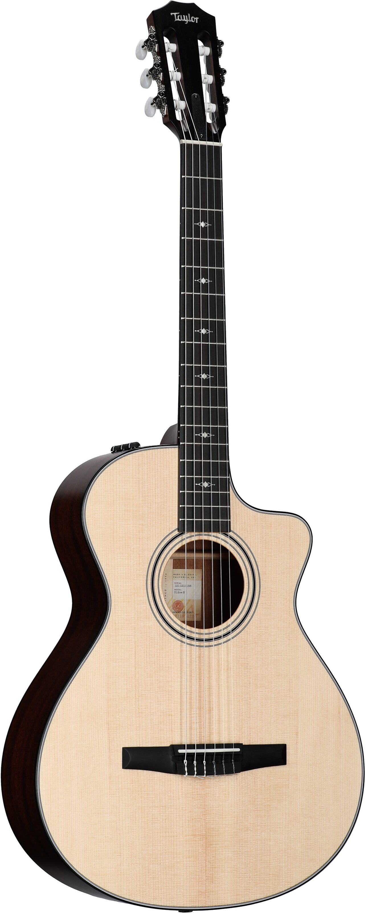 Taylor 312ce-N Grand Concert Classical Acoustic-Electric Guitar (with Case) 6 Taylor 312ce-N Grand Concert Classical Acoustic-Electric Guitar (with Case)