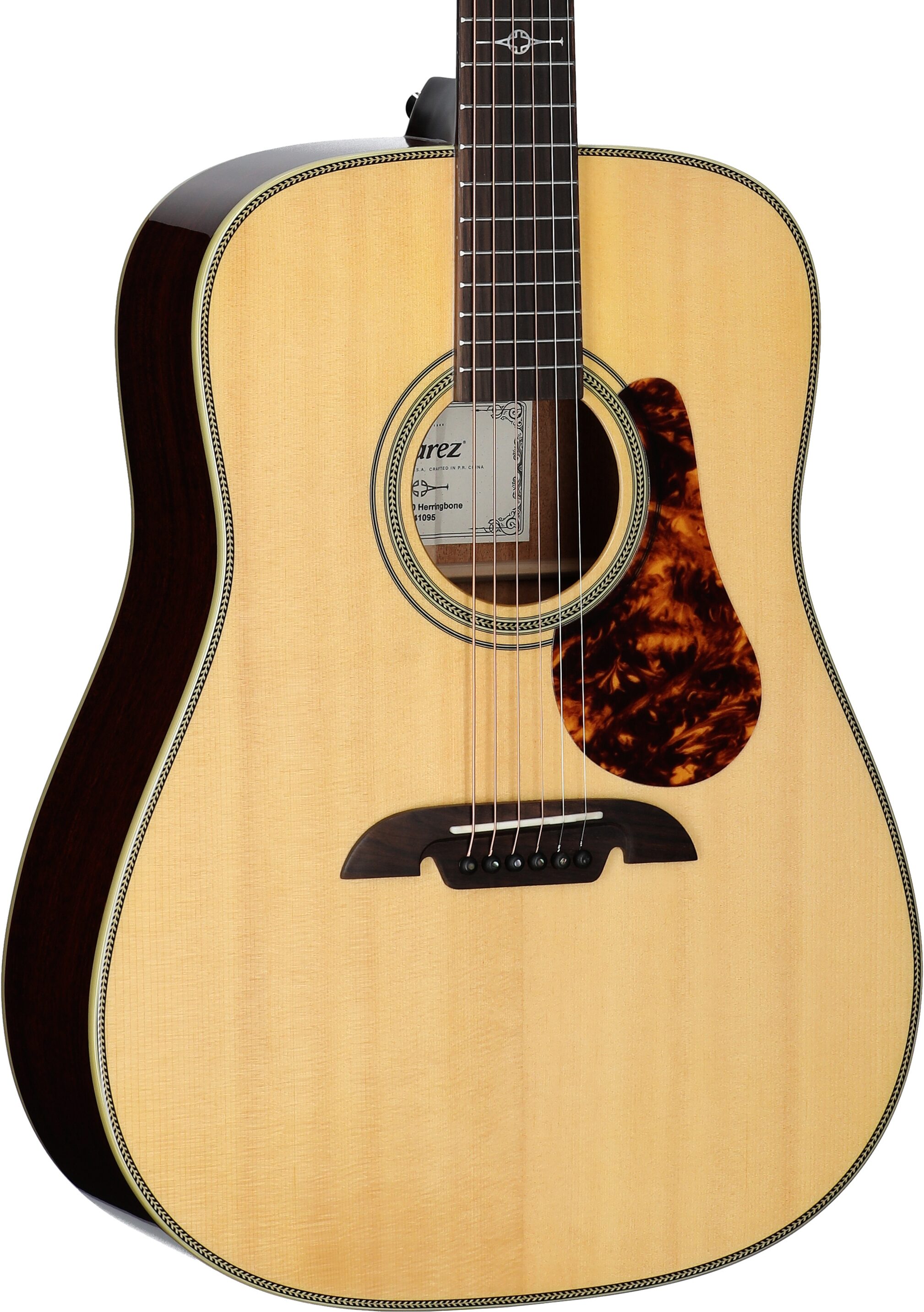Alvarez MD60 Herringbone Masterworks Dreadnought Acoustic Guitar (with Gig Bag)