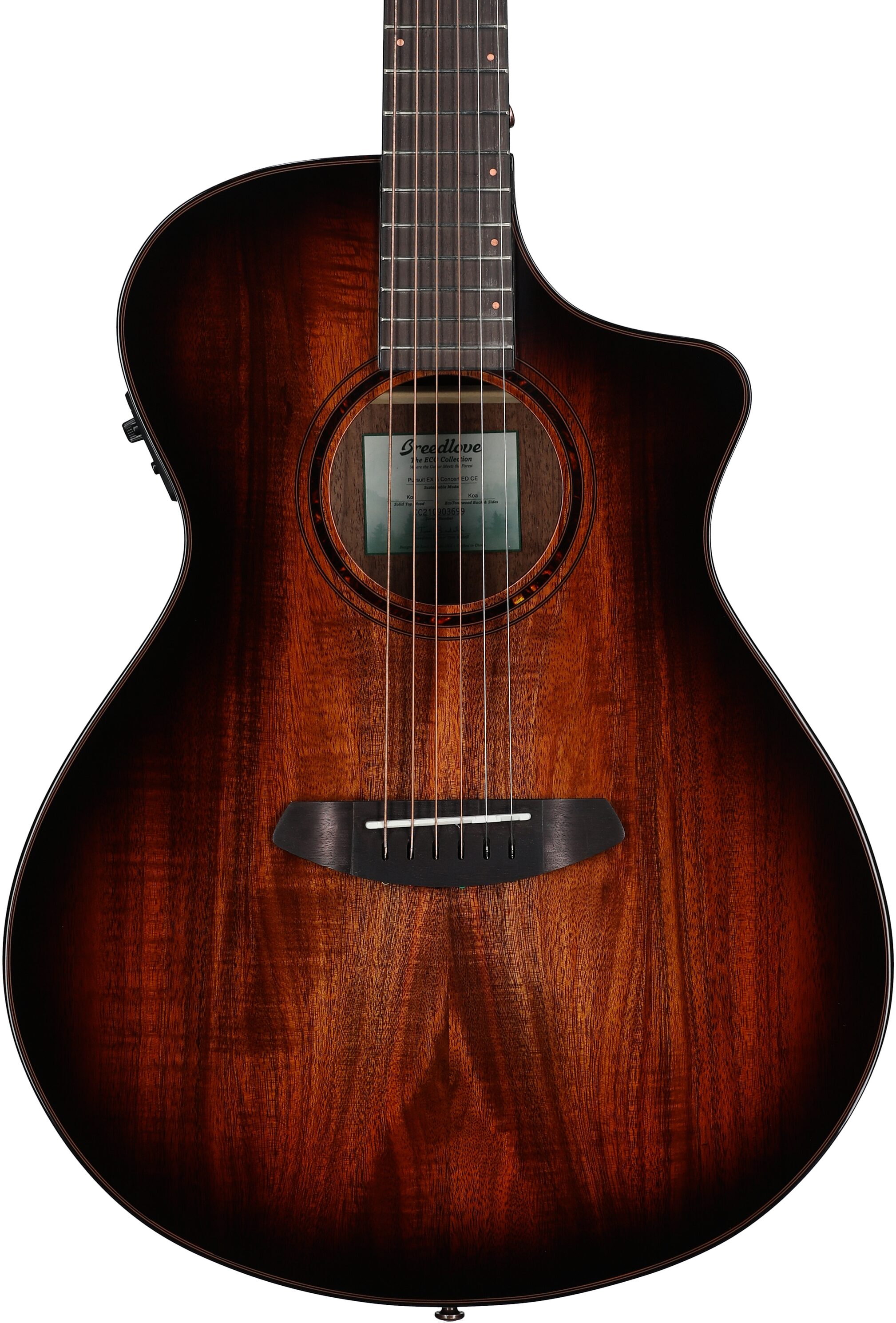 Breedlove ECO Pursuit Exotic S Concert CE Koa Edgeburst Acoustic-Electric Guitar 5 Breedlove ECO Pursuit Exotic S Concert CE Koa Edgeburst Acoustic-Electric Guitar